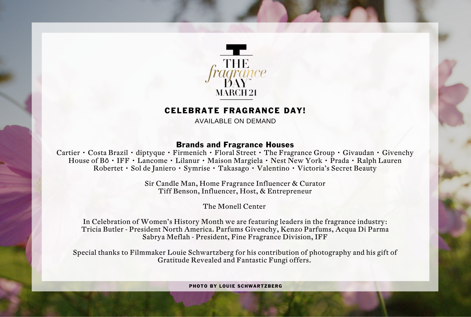 SCENTS AND SENSIBILITY: FRAGRANCE DAY TFF MEMBERS’ CELEBRATIONS